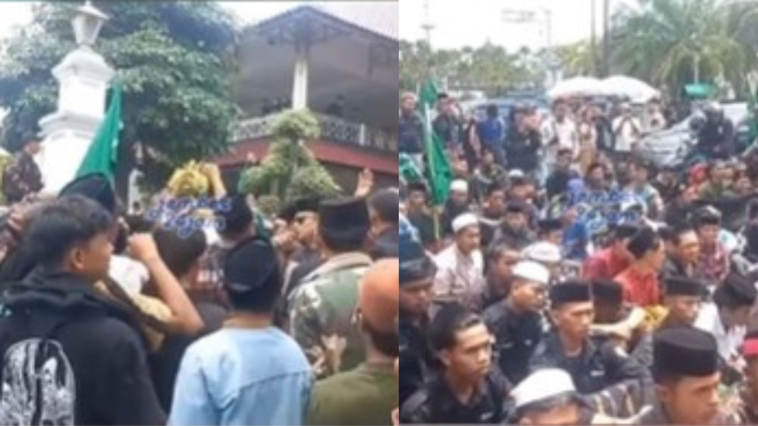 Demontrasi di Pendopo Jember. (instagram)
